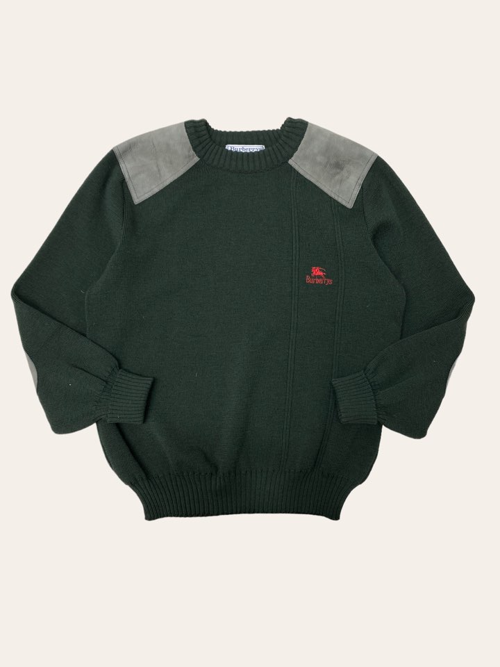 Burberry khaki commando pure new wool sweater M