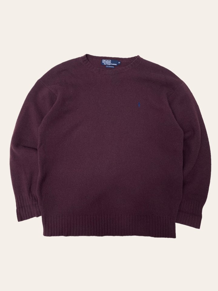 Polo ralph lauren burgundy lambswool sweater 95