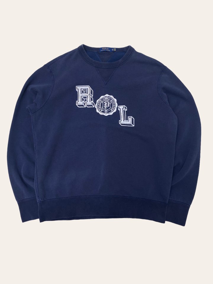Polo ralph lauren faded navy RL printing sweatshirt XL