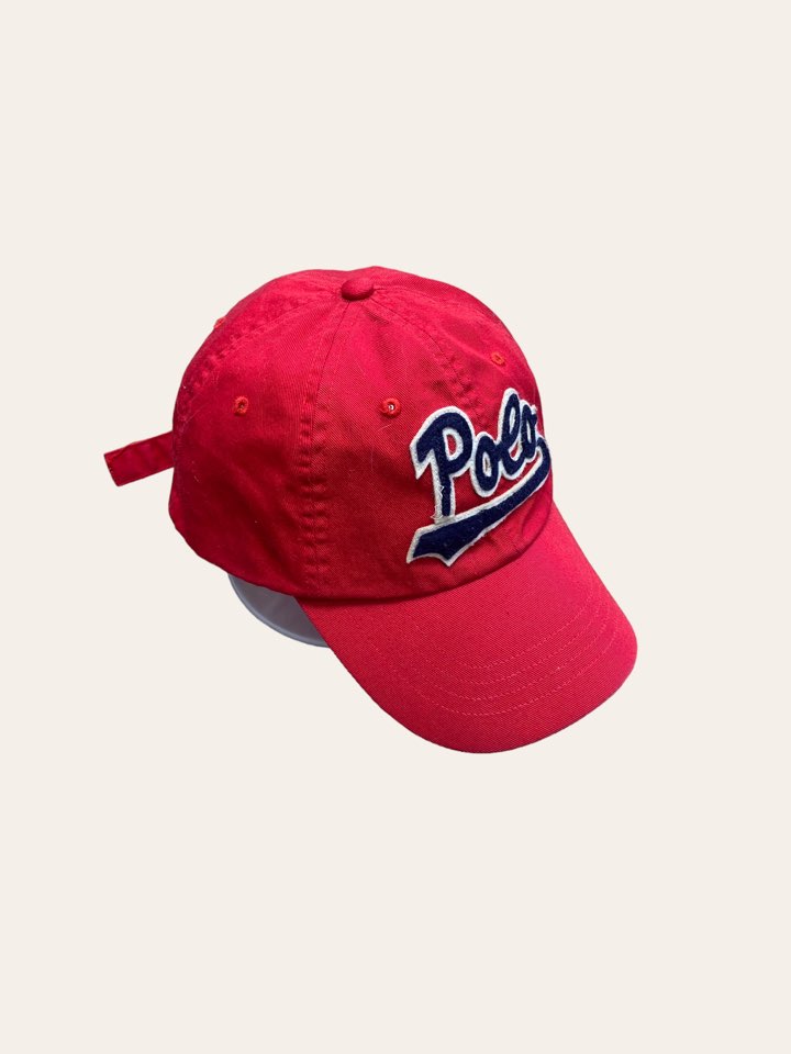 Polo ralph lauren red spell out logo cap