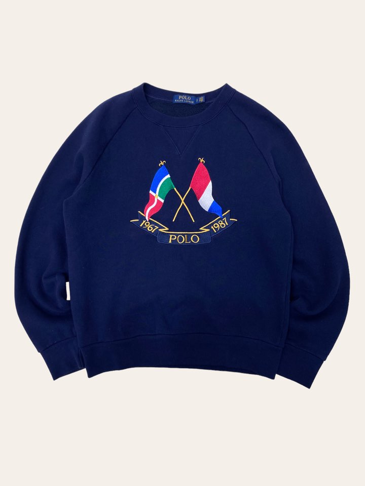 (남여공용)Polo ralph lauren navy embroidered sweatshirt S