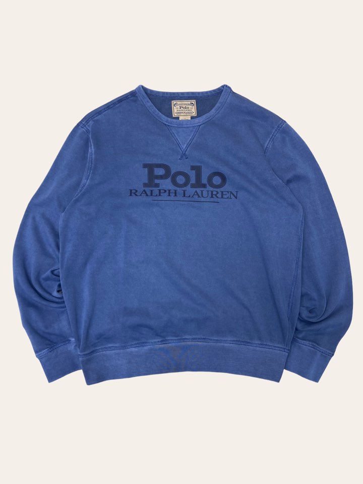 Polo ralph lauren faded blue washed sweatshirt L