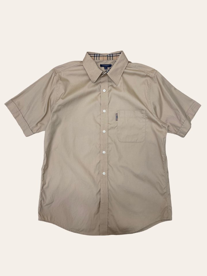 Burberry beige pocket short sleeve shirt L