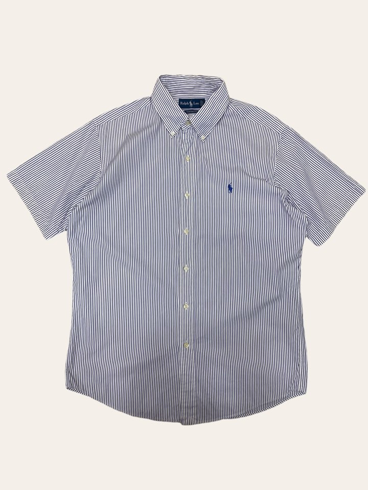 Polo raph lauren purple stripe short sleeve shirt L