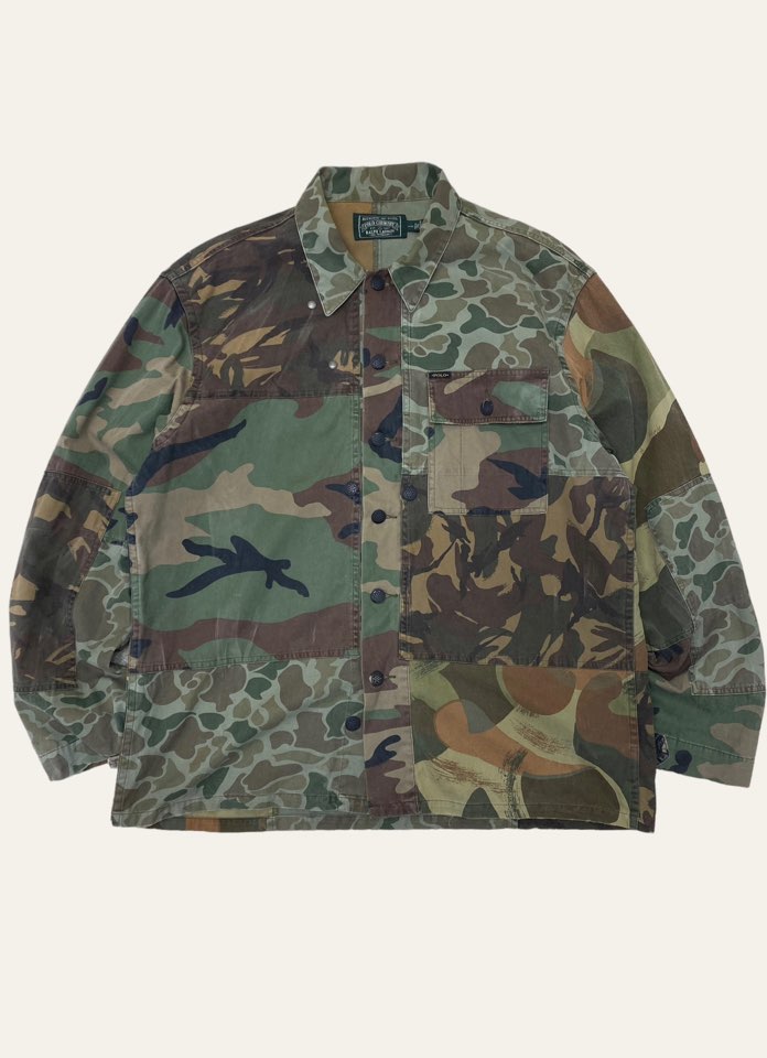 POLO COUNTRY WWII P-44 camouflage patchwork shirt jacket L