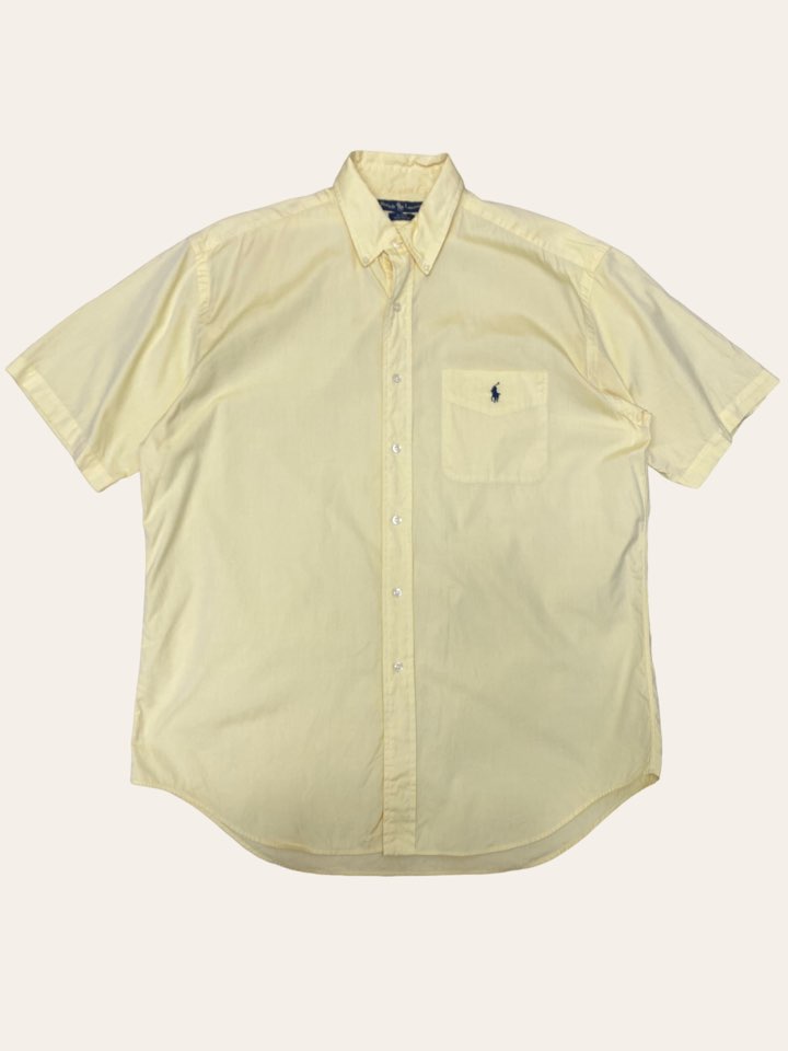 Polo raph lauren yellow pocket solid short sleeve shirt 100