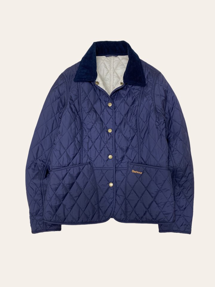 (여성용)Barbour navy Summer Liddesdale quilted jacket UK 10