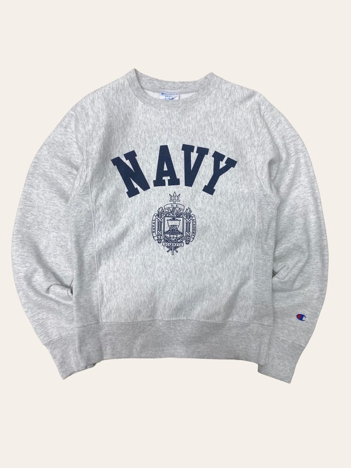 (남여공용)Champion gray reverse weave U.S.N sweatshirt S