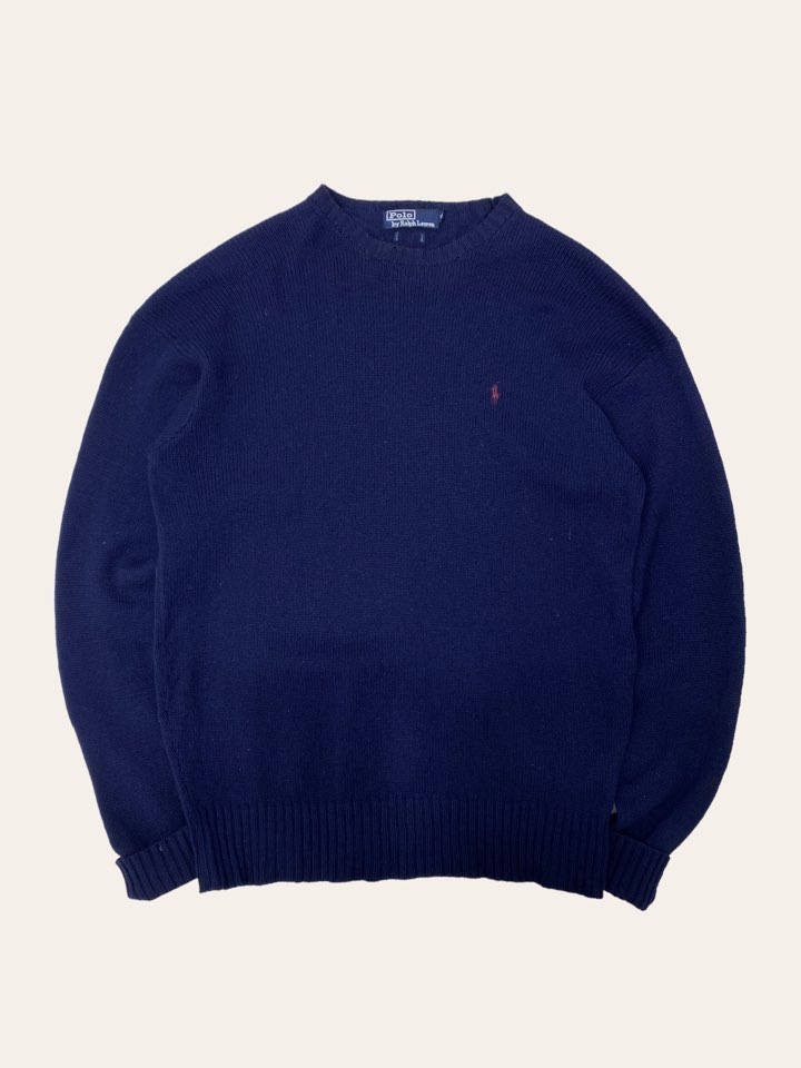 Polo ralph lauren 90&#039;s navy wool sweater 100