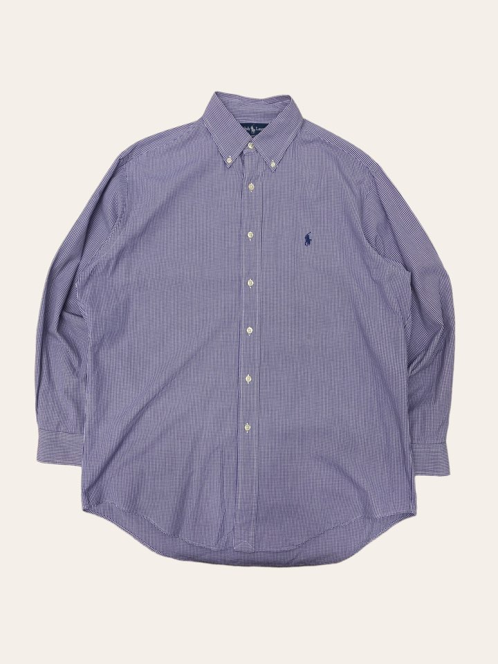 Polo ralph lauren purple gingham shirt 15.5