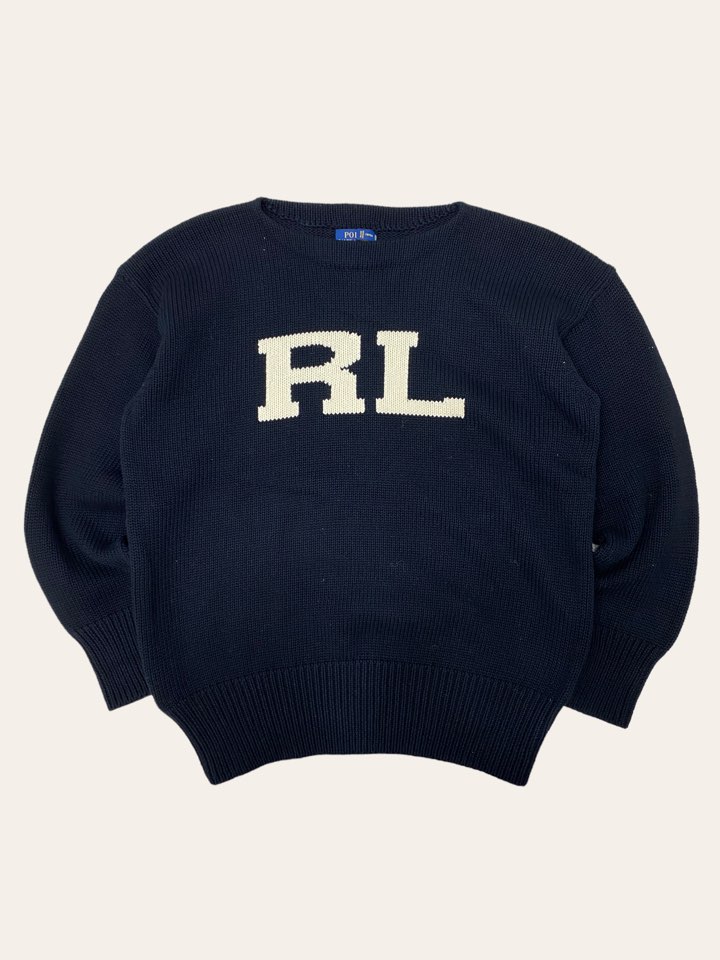 (남여공용)Polo ralph lauren black RL logo sweater L