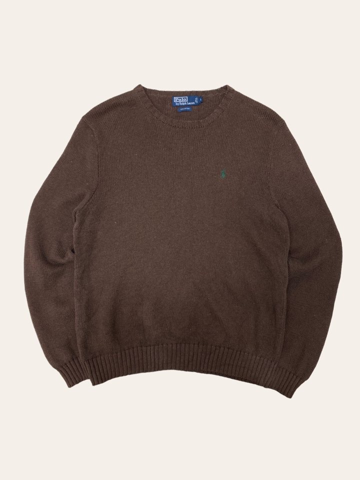 Polo ralph lauren brown cotton sweater L
