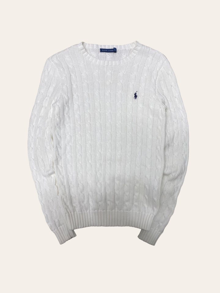 (여성용)Ralph lauren white cable cotton sweater S