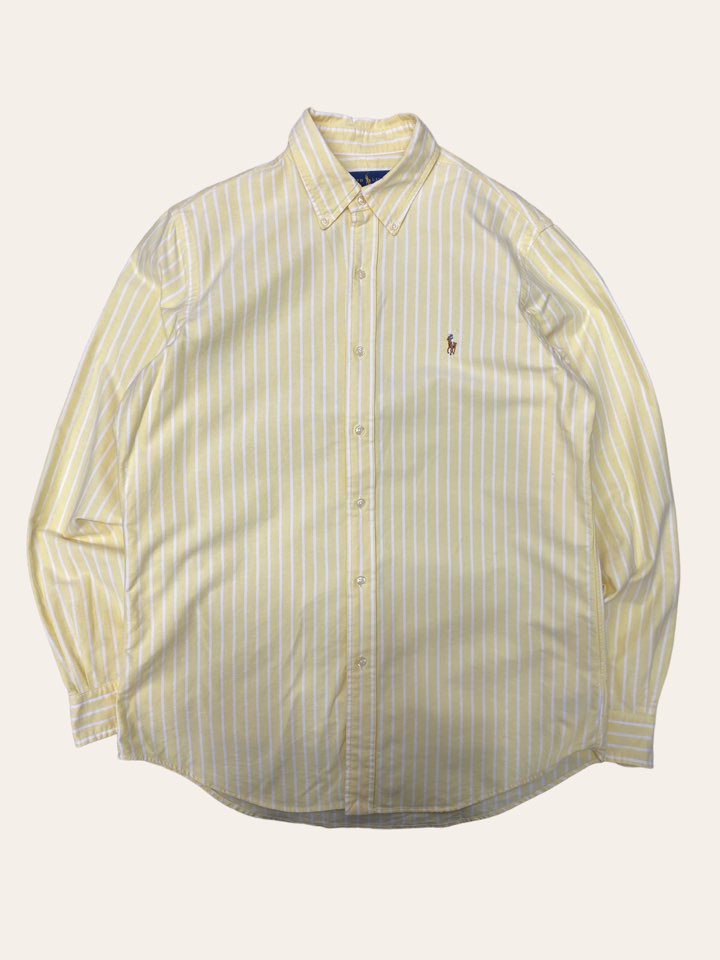 Polo ralph lauren yellow stripe oxford shirt M