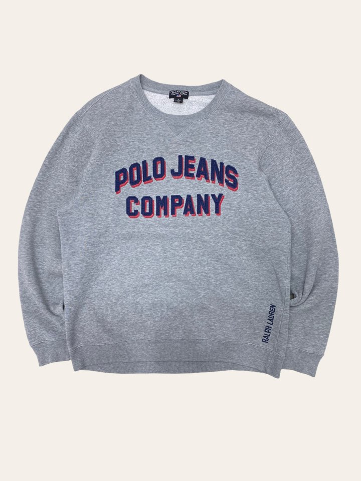 Polo jeans company gray logo sweatshirt M