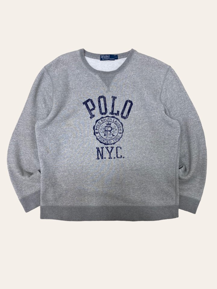 Polo ralph lauren gray NYC printing sweatshirt L