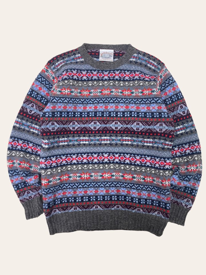 (여성용)Jamieson&#039;s fair isle wool sweater M
