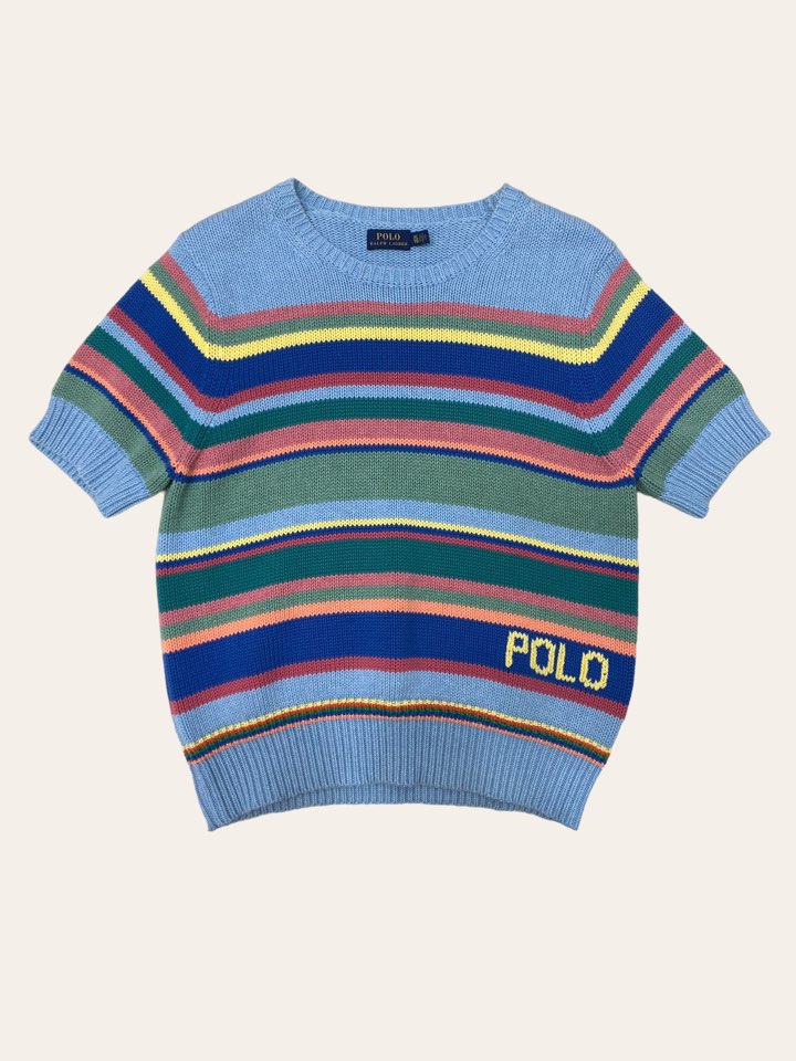 (여성용)Polo ralph lauren multicolor cotton short sleeve knit XL