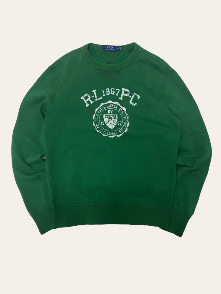 Polo ralph lauren green RLPC printing sweatshirt M