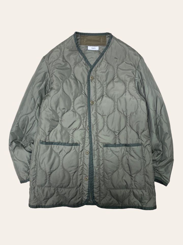 SHIPS JPN khaki quilted liner jacket M
