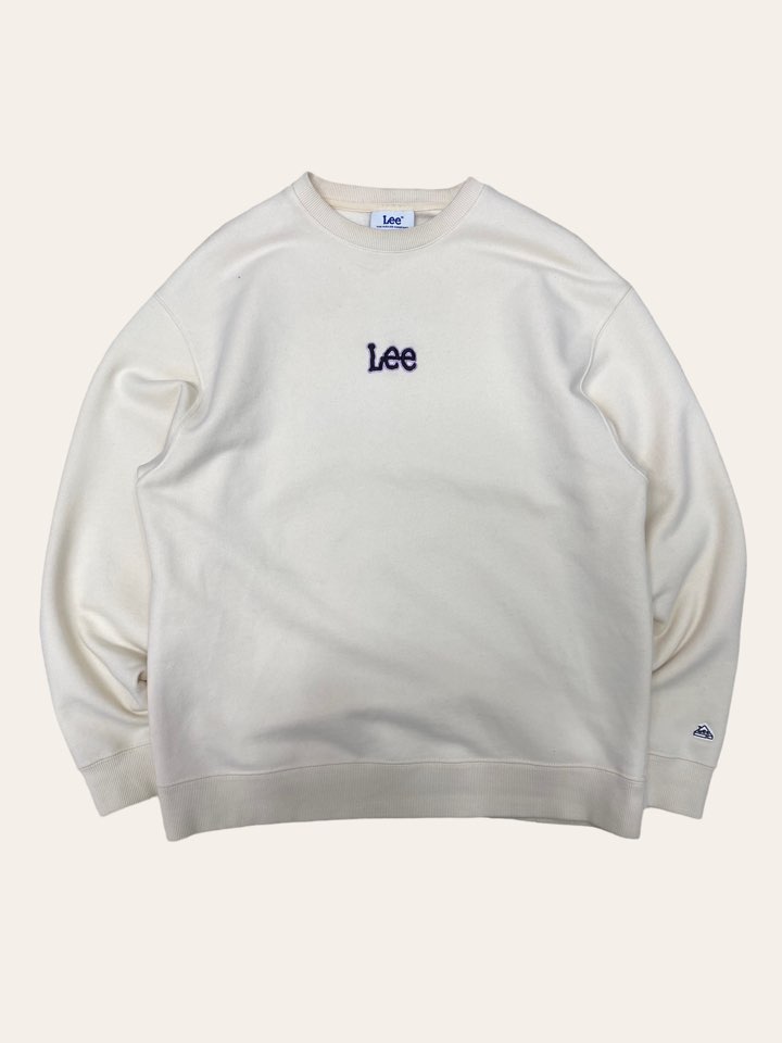 LEE ivory color cotton logo sweatshirt S