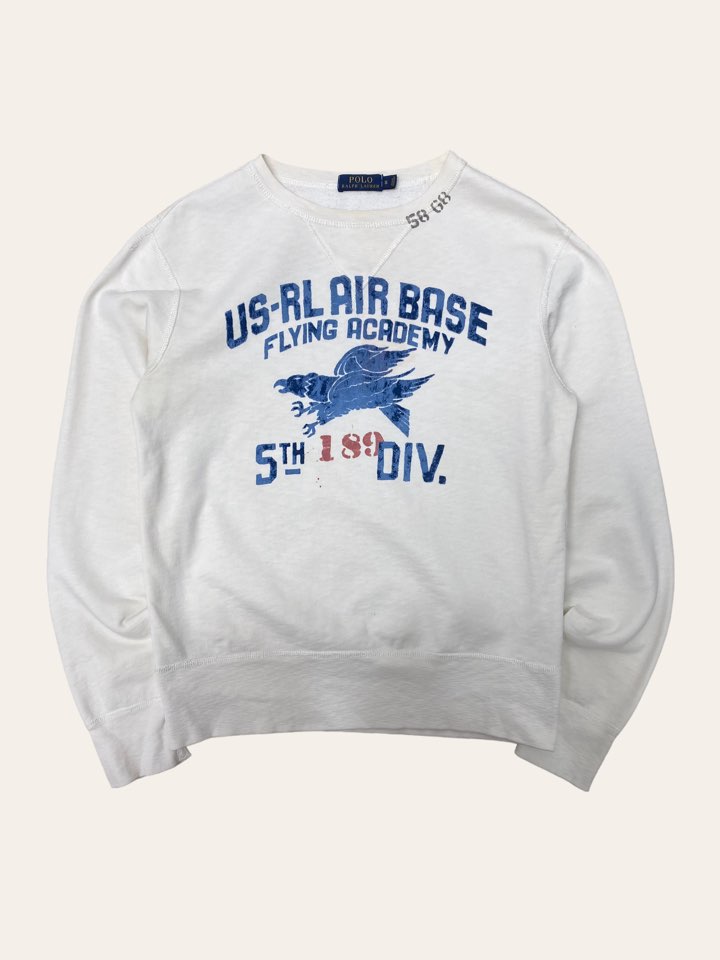 (남여공용)Polo ralph lauren ivory eagle military printing sweatshirt S