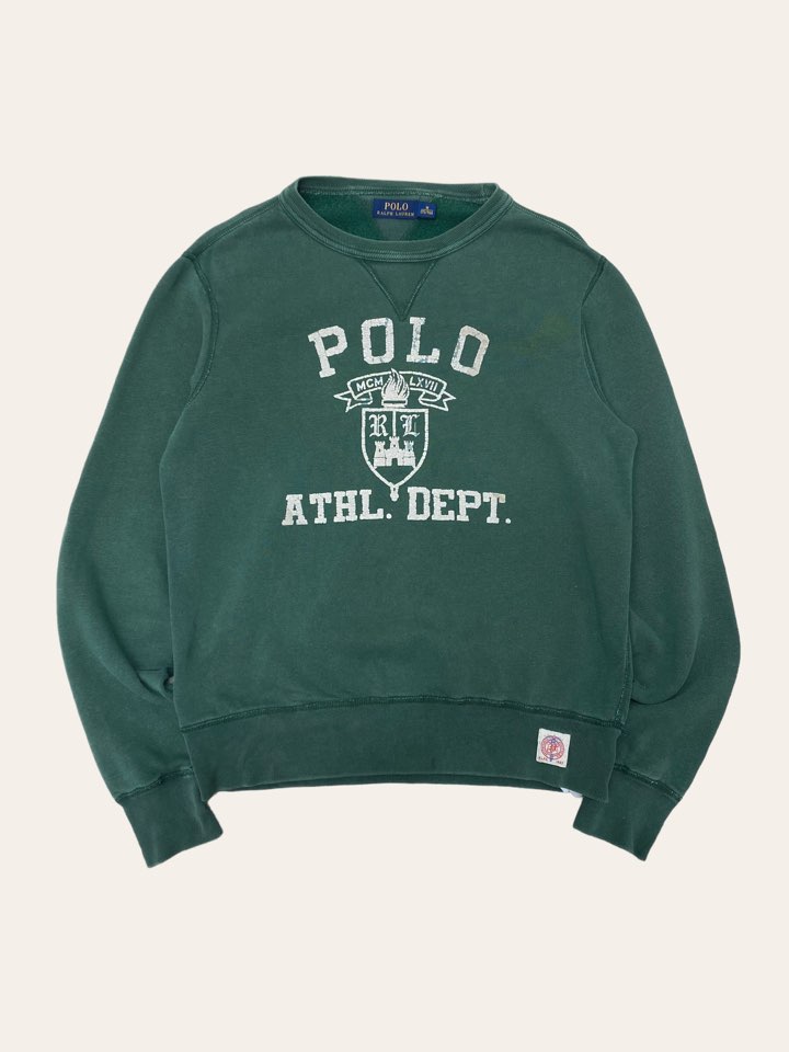 Polo ralph lauren green washed printing sweatshirt M