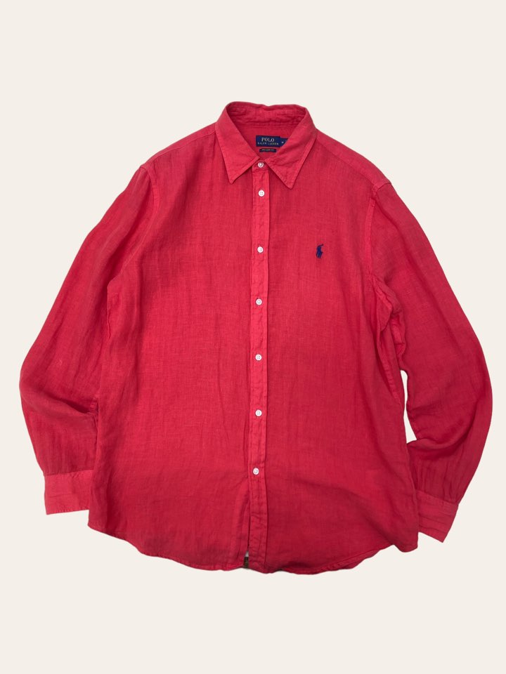 (여성용)Polo ralph lauren coral color linen shirt M