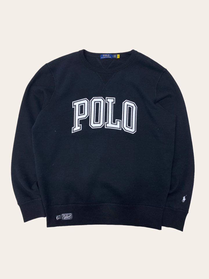 Polo ralph lauren black spell out sweatshirt M
