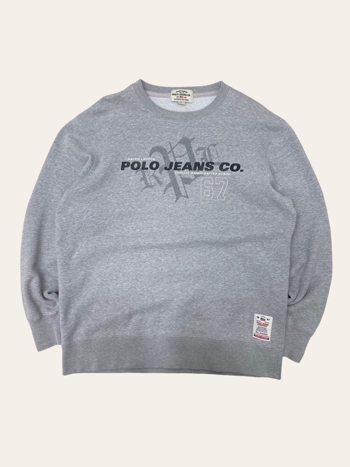 Polo jeans company gray logo sweatshirt S