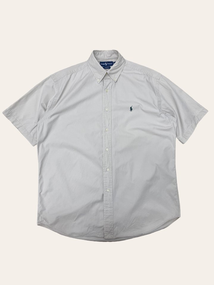 (From USA)Polo ralph lauren beige short sleeve solid shirt M