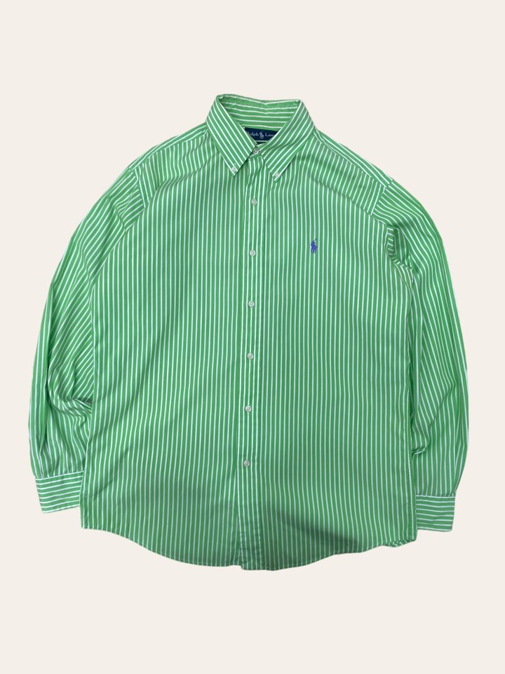 Polo ralph lauren light green stripe shirt 42
