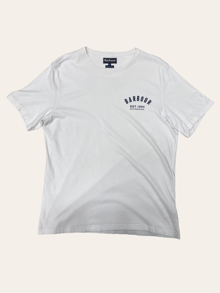 Barbour white printing T-shirt XL