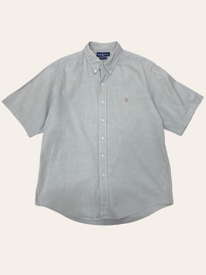 Polo ralph lauren light gray short sleeve shirt 105