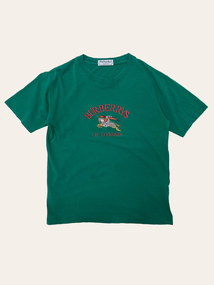 Burberry green embroidered T-shirt L