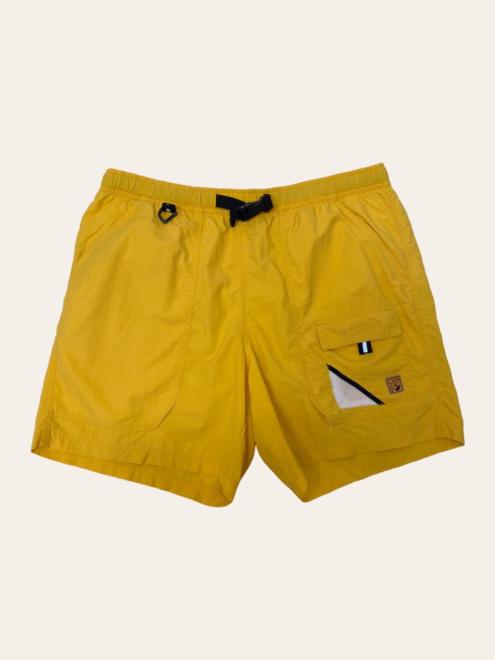 Eddie bauer EBTEK yellow nylon shorts L