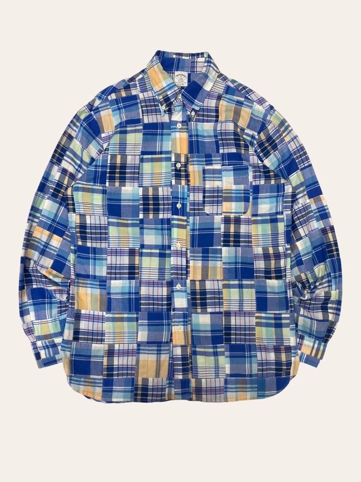 Brooks brothers blue patchwork shirt M