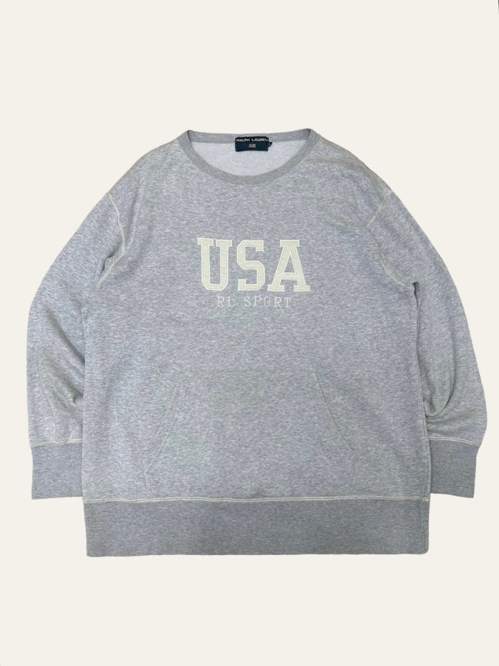 POLO SPORT gray USA logo sweatshirt L
