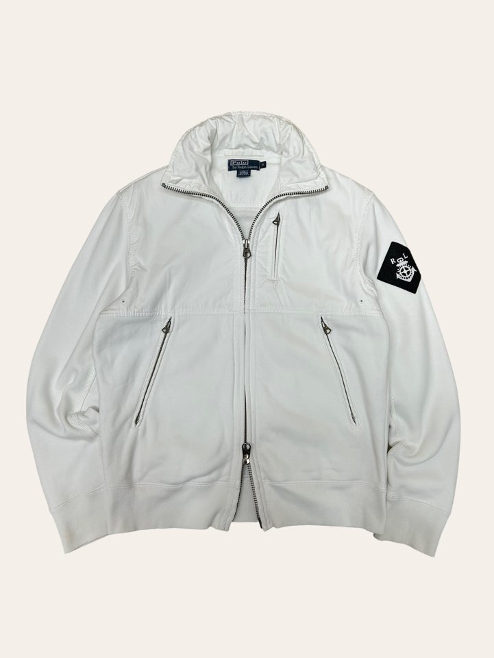 Polo ralph lauren white fleece knit jacket S
