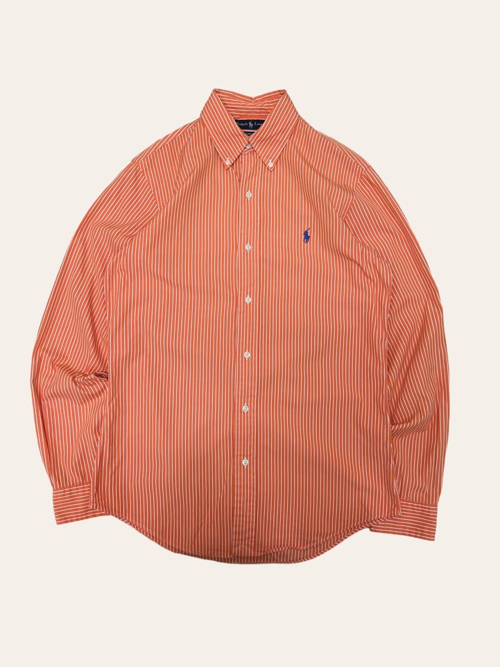Polo ralph lauren orange stripe shirt 14.5(S)
