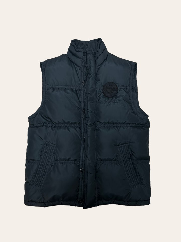 Polo jeans company charcoal black down vest M
