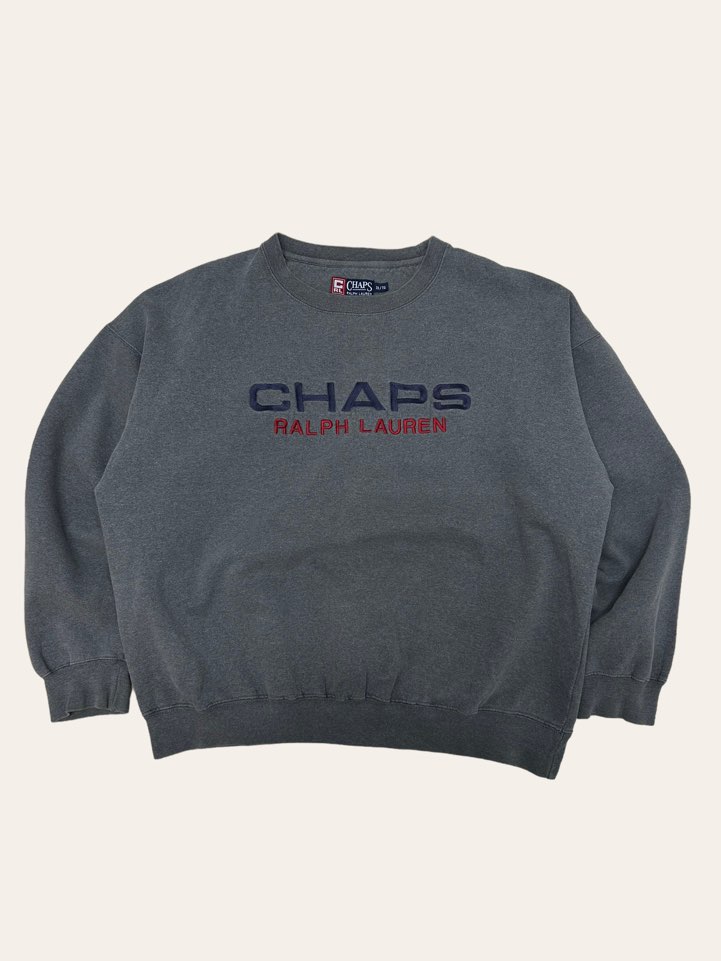 Chaps ralph lauren gray embroidered sweatshirt XL