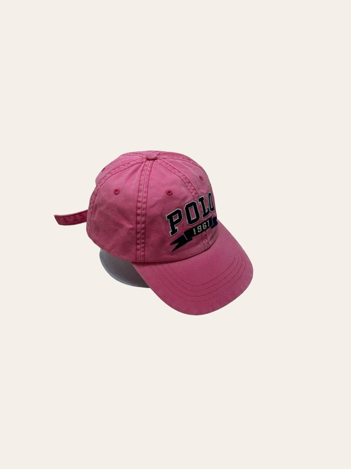 Polo ralph lauren coral pink spell out cap