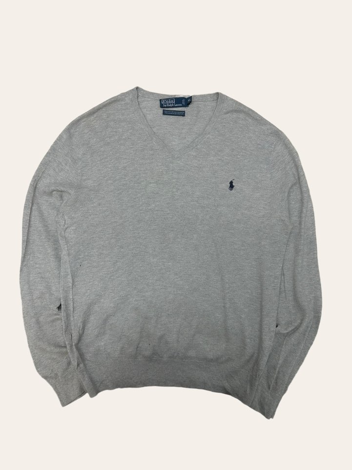 (From USA)Polo ralph lauren gray cashmere blend v-neck sweater XL