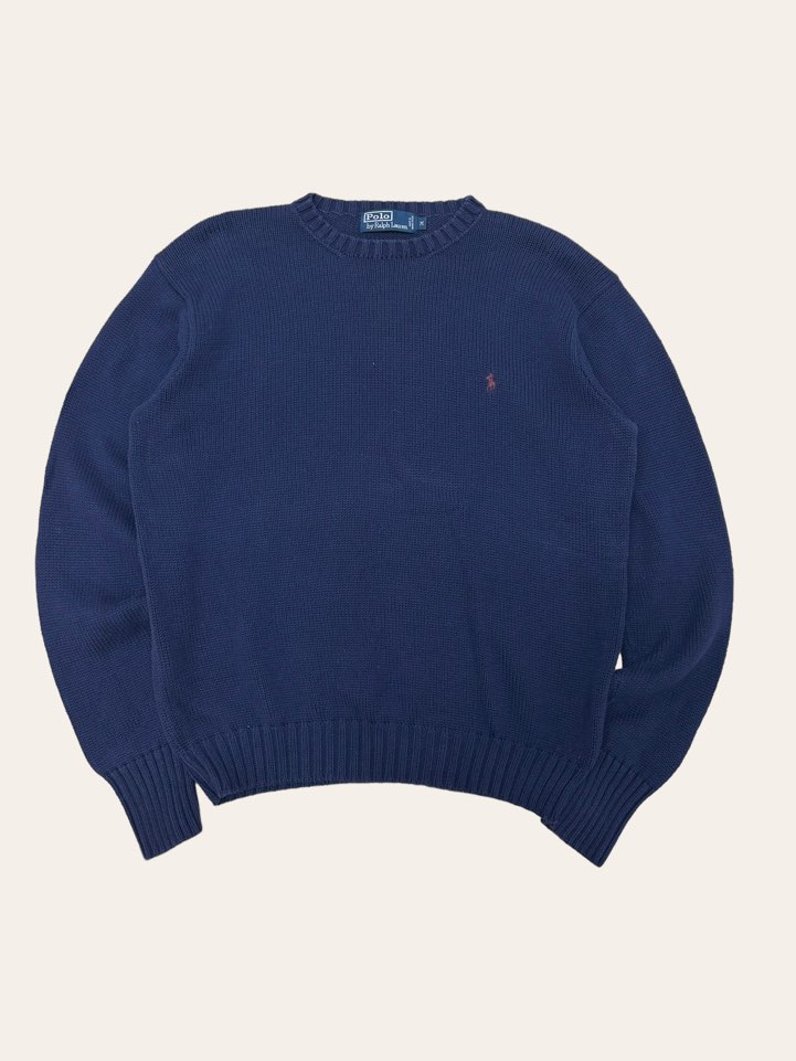 Polo ralph lauren navy cotton crewneck sweater M