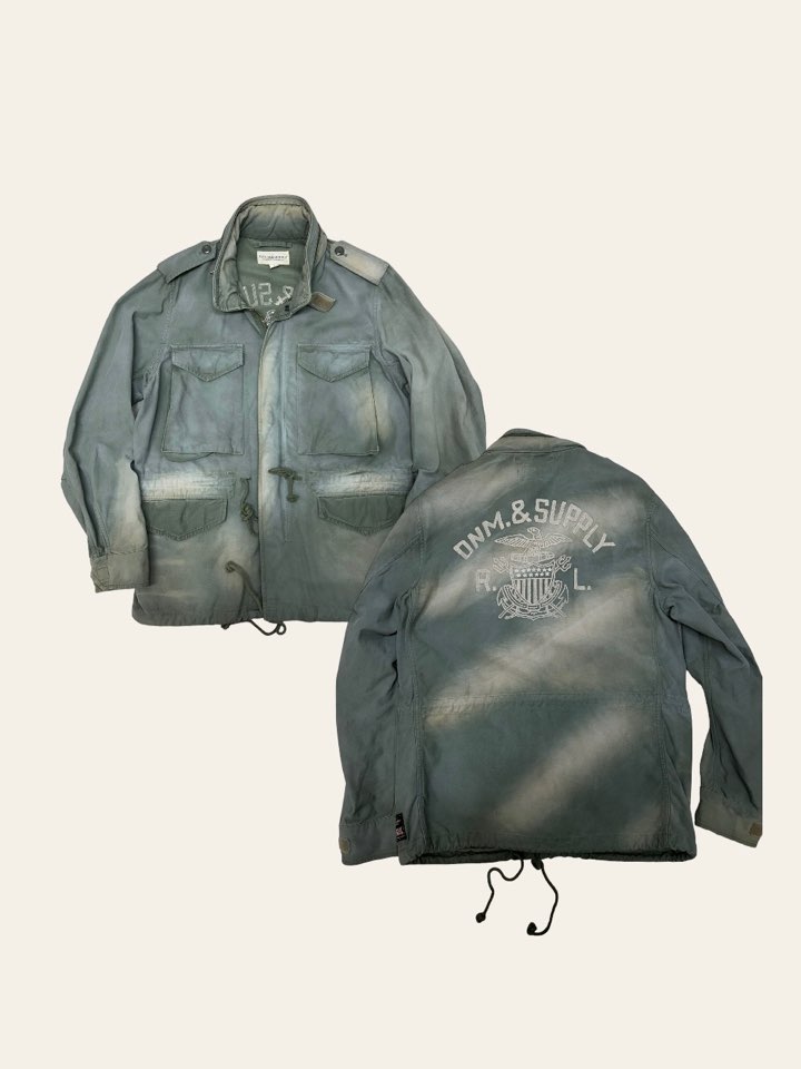 Denim &amp; Supply khaki aging embroidered M-65 field jacket M