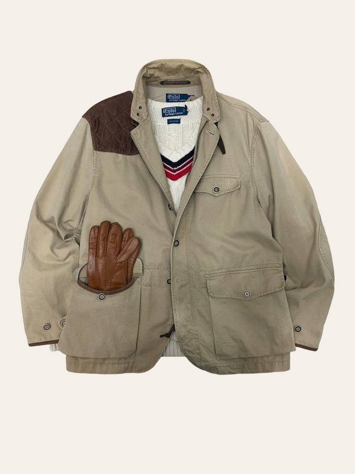 Polo ralph lauren 90&#039;s tan color hunting jacket 48R