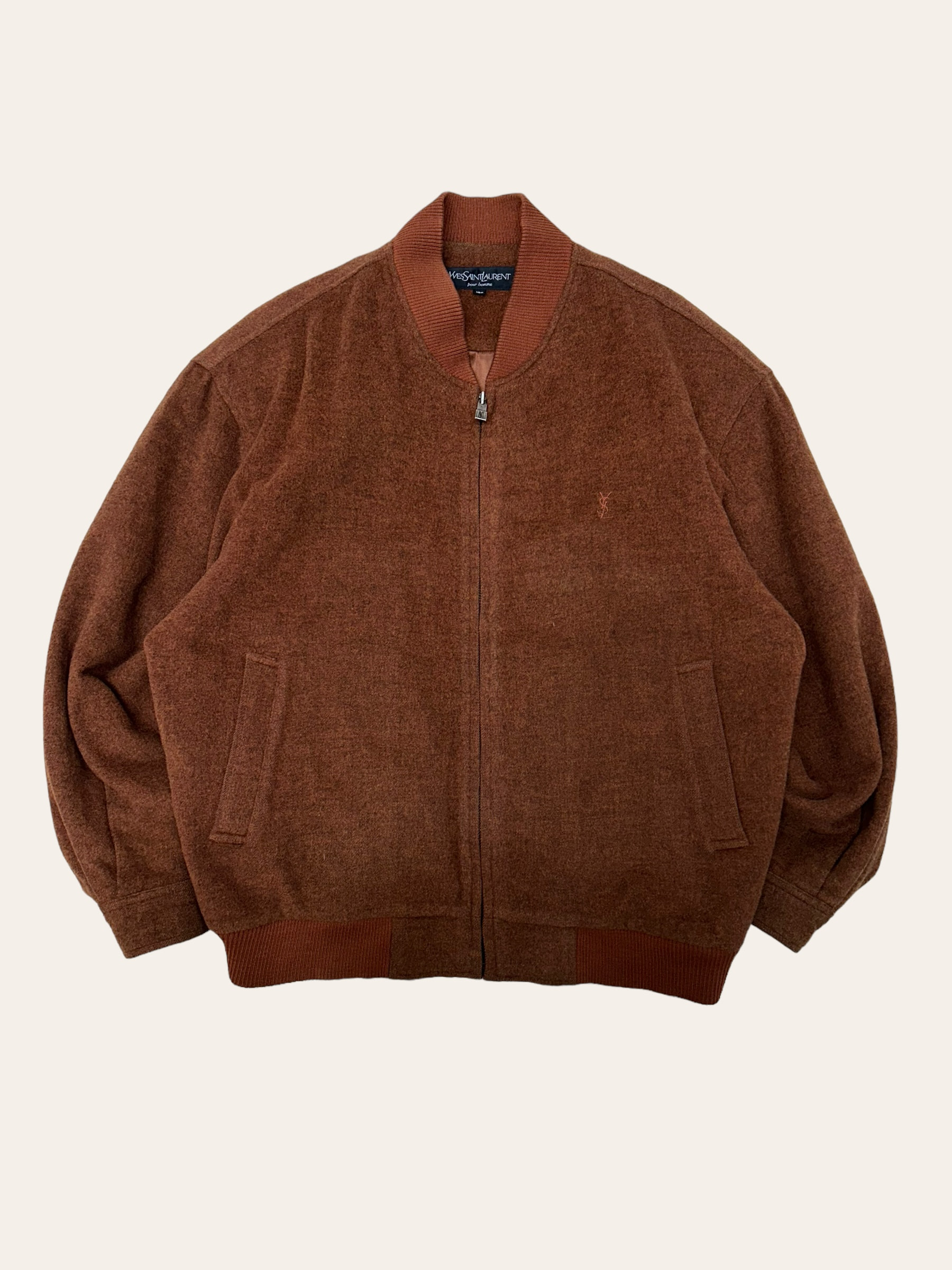 YSL brown wool blouson jacket 100