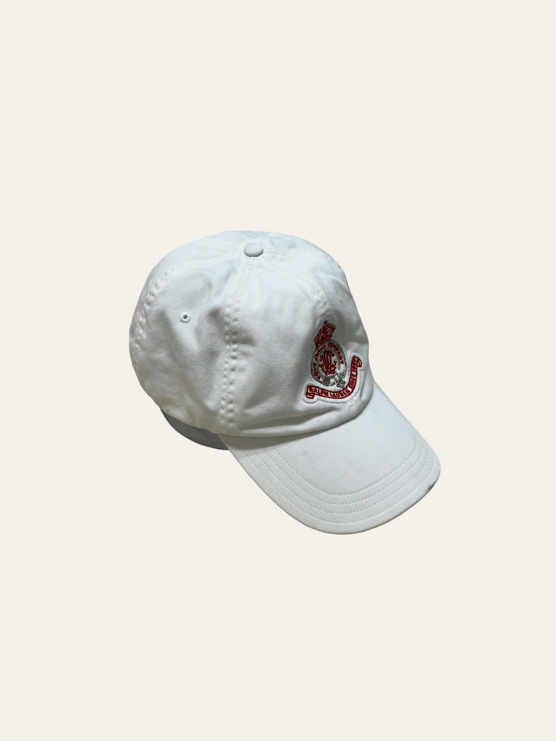 Polo jeans company white crest patched cap