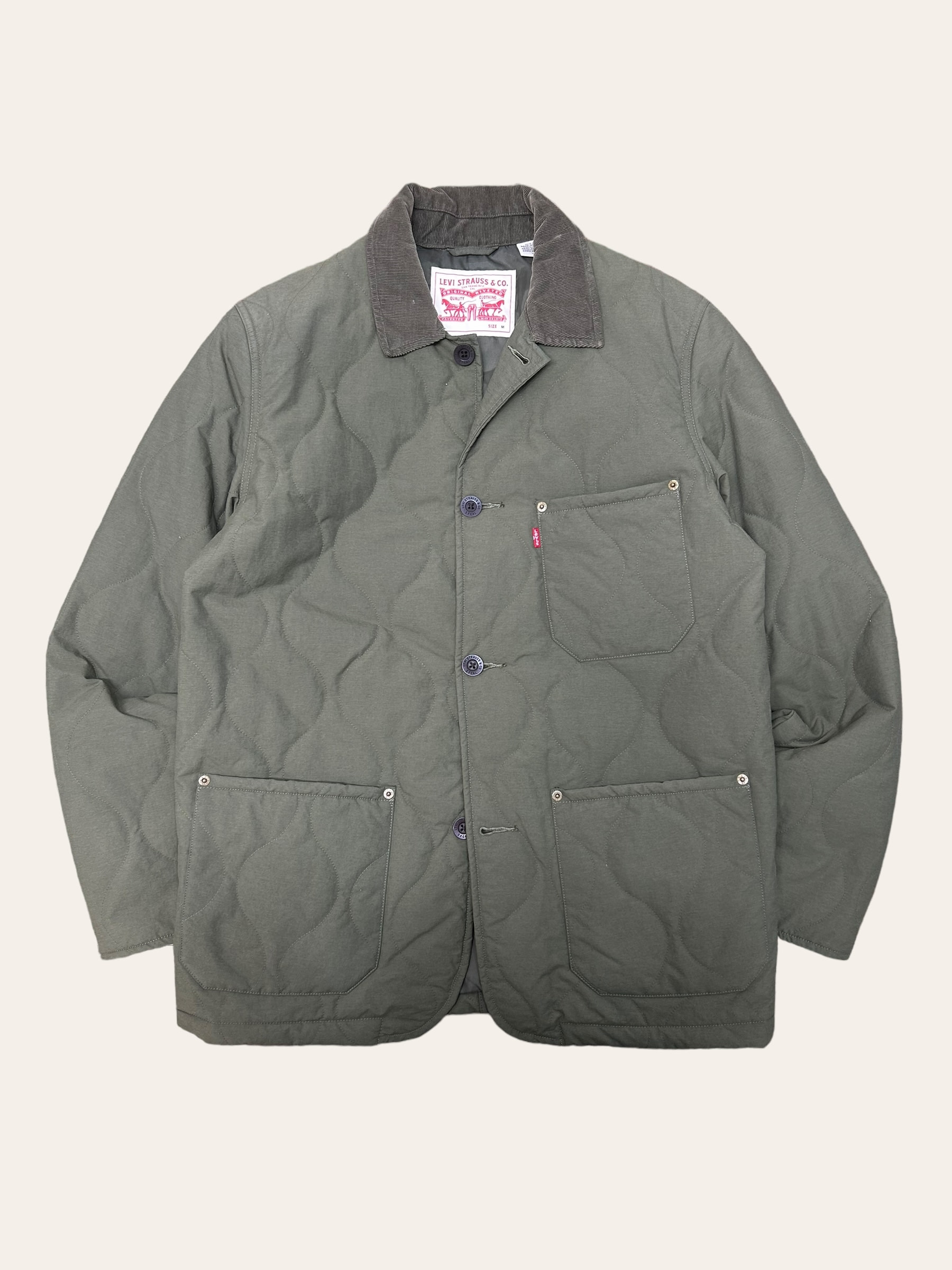 Levis khaki color quilted chore jacket M